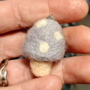 Light Blue Mushroom keychain